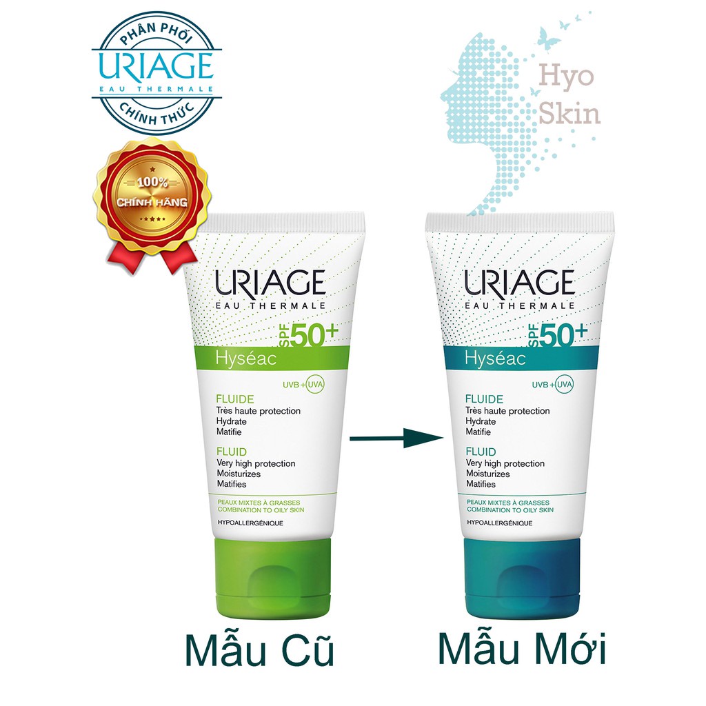 Kem Chống Nắng Dành Cho Da Dầu, Da Mụn URIAGE HYSEAC FLUIDE SPF50+  50ml