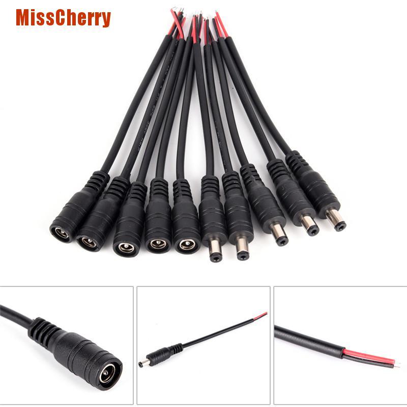 Set 5 cặp dây cáp kết nối nguồn điện đầu ổ cắm + giắc cắm DC 5.5x2.1mm