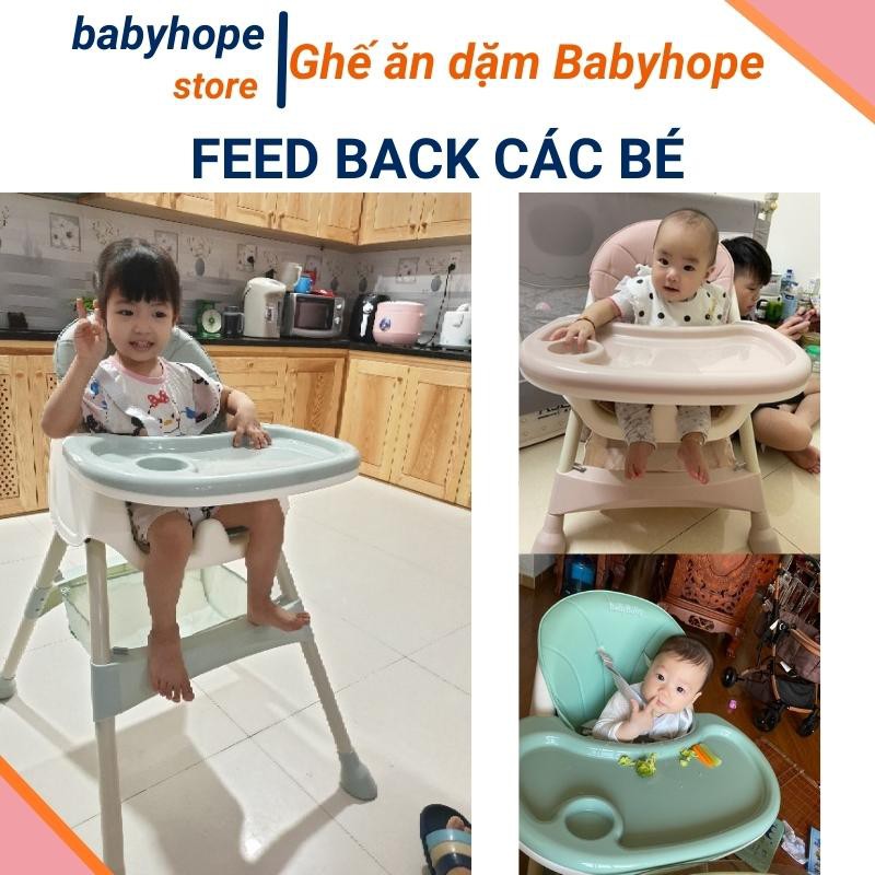 Ghế ăn dặm cho bé đa năng cao cấp Babyhope thiết kế chân điều chỉnh độ cao kèm mặt bàn dành cho bé từ 6 tháng chịu lực t