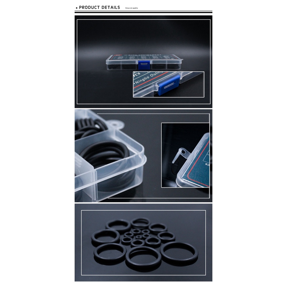 Set 200 Vòng Đệm Cao Su NBR 15 Kích Cỡ Màu Đen