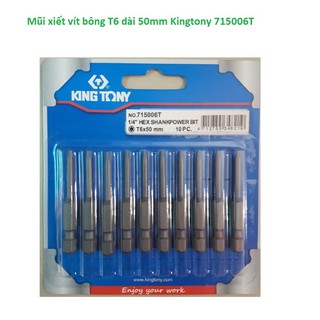 Mũi xiết vít bông T6 dài 50mm Kingtony 715006T