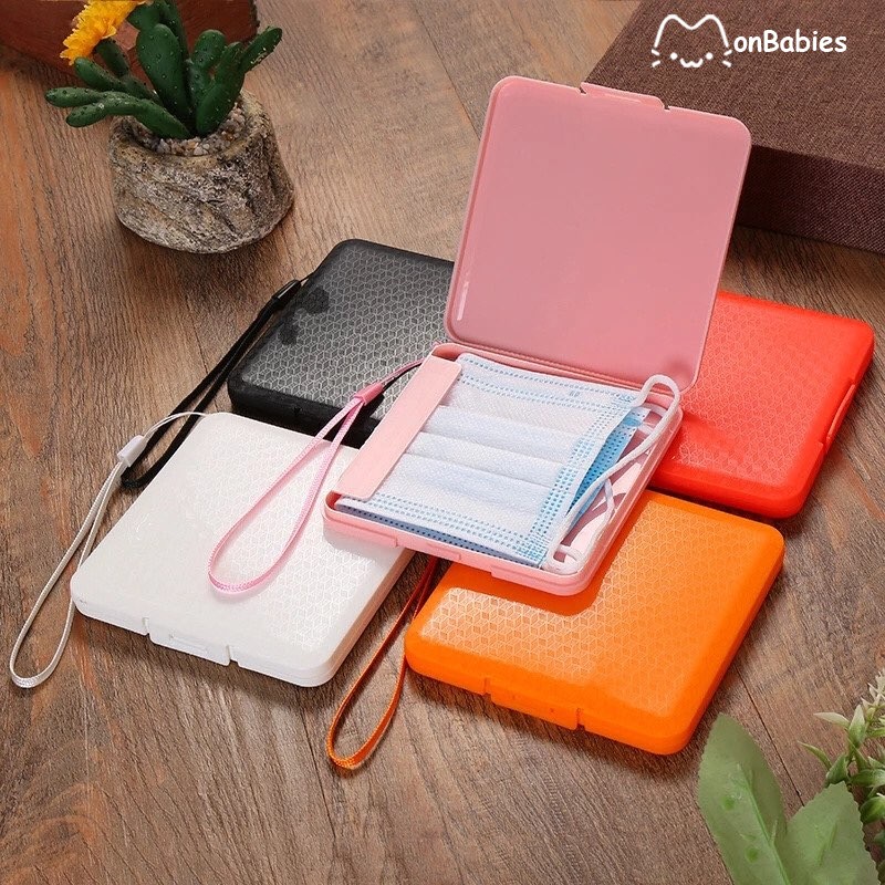 Hộp đựng khẩu trang cao cấp họa tiết vân tiện lợi MonBabies