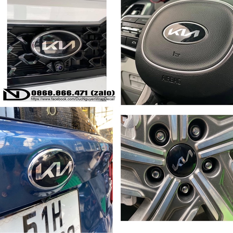 Decal Logo KIA MORNING (7 miếng tặng 6 miếng)