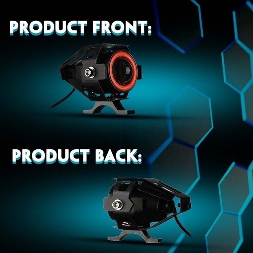 Đèn pha LED siêu sáng MINI U7 nhiều màu sắc có công tắc điều khiển cho xe máy