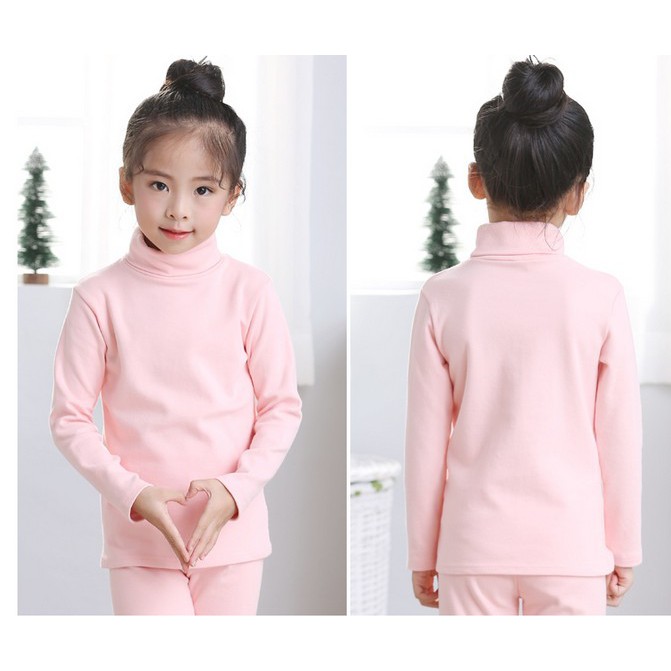 Áo thun cổ lọ dài tay cho bé gái