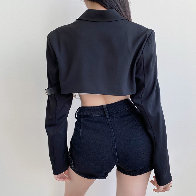 Áo khoác croptop nữ tay dài Emilyshop ulzzang