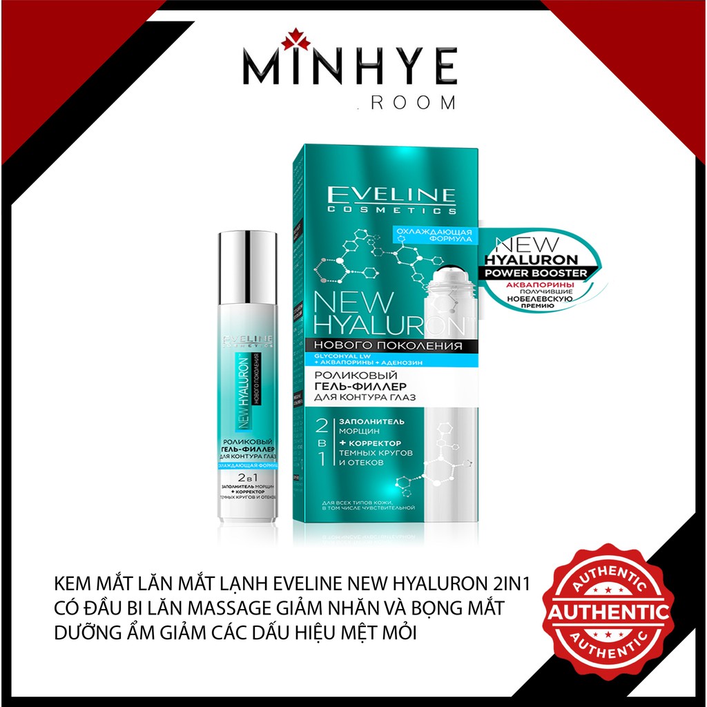 Kem Mắt, Lăn Mắt Lạnh Eveline Biohyaluron 4d Massage Xóa Nếp Nhăn Trẻ Hóa Vùng Mắt