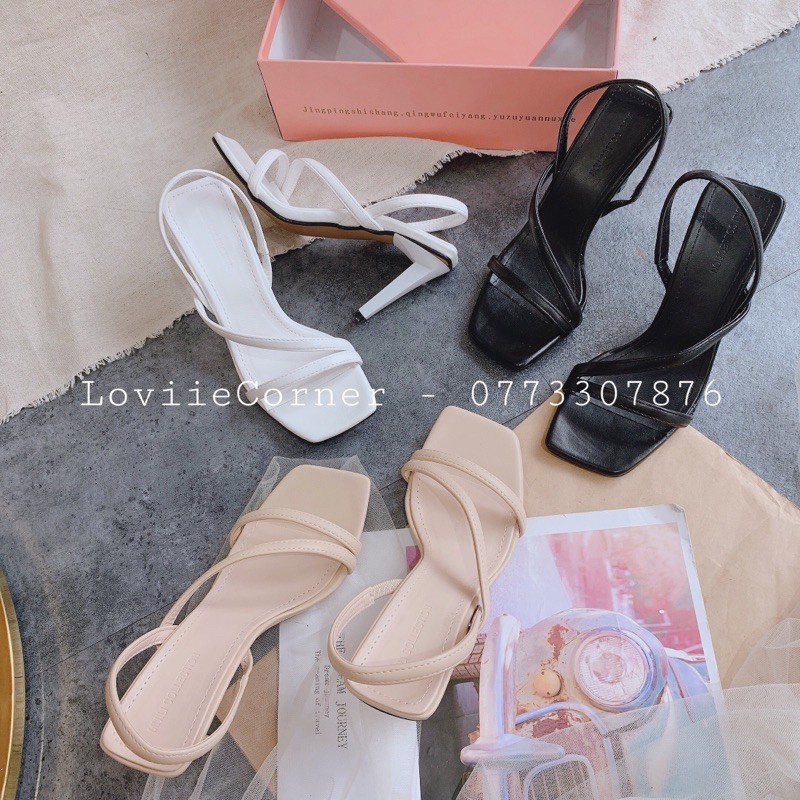 LOVIIECORNER - SANDAL CAO GÓT QUAI MẢNH 9CM - GIÀY CAO GÓT 9 PHÂN - SANDAL CAO GÓT TRỜI TRANG QUAI CHÉO 9 PHÂN G201011