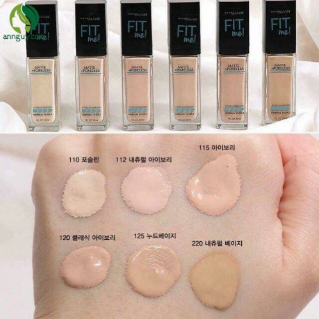 RẺ NHẤT kem nền Fit me tone sáng foundation matte poreless lì chai có vòi 108 109 110 112 115 | BigBuy360 - bigbuy360.vn