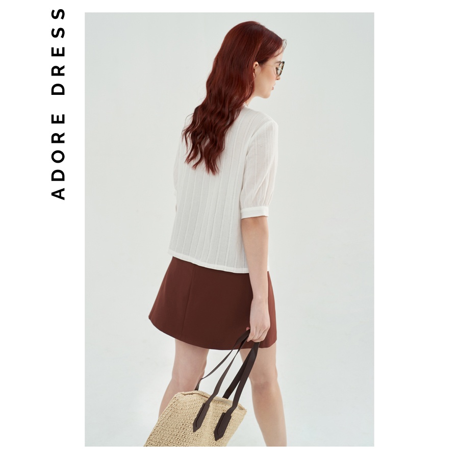 Chân váy cam cháy xếp ly lệch cạp đính nơ 2CV1008 ADORE DRESS