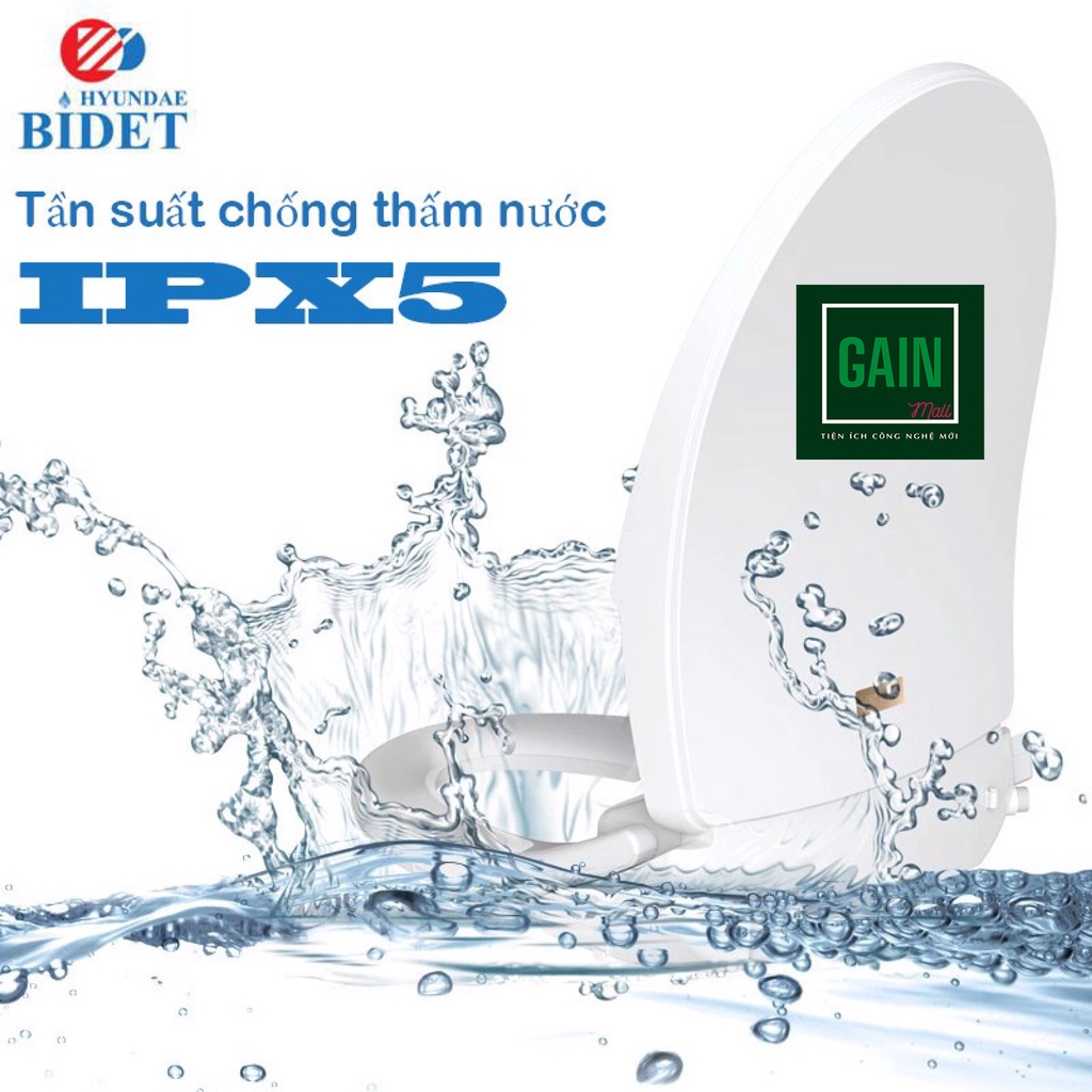 Nắp Bồn Cầu Điện Tử Thông Minh Hyundae Bidet HB220 Nhập Khẩu Hàn Quốc, BH 2 Năm Chống Nước IPX5, Sưởi Bệt, Sấy Khô