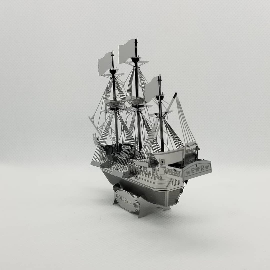 Mô Hình Kim Loại Lắp Ráp 3D Metal Mosaic Tàu Hoàng Gia Anh Golden Hind