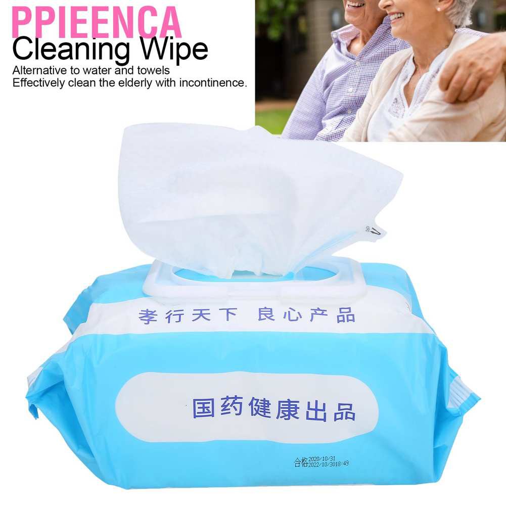 Ppieenca Adult Reusable Diapers 1 Bag/100Pcs of Wet Tissue Portable Non-Woven Fabric Cleansing Wipe for Hygiene Elderly Care