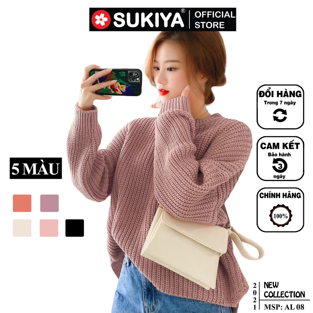 Áo len nữ kiểu Hàn Quốc Hàng SUKIYA Chất dày đẹp AL08