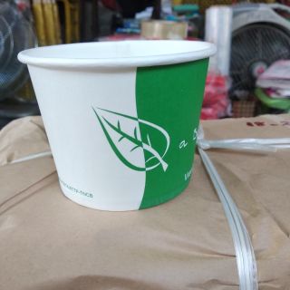 100 chiếc hộp giấy tròn cả nắp 350ml loại trắng trơn