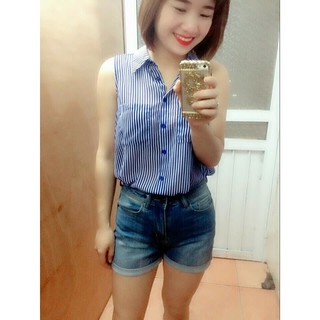Áo sơ mi sát nách nữ