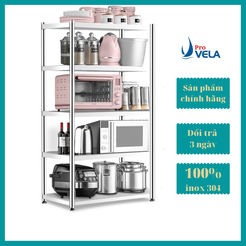 Kệ để lò vi sóng inox 304 đa năng 3, 4, 5 tầng dùng để xoong nồi đồ dùng nhà bếp rất tiện lợi KDI08
