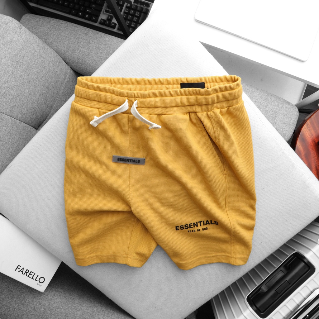 Quần Short Nỉ Cotton chất đẹp nhiều màu Essentials Xám/Xanh lá/Xanh/ Nâu