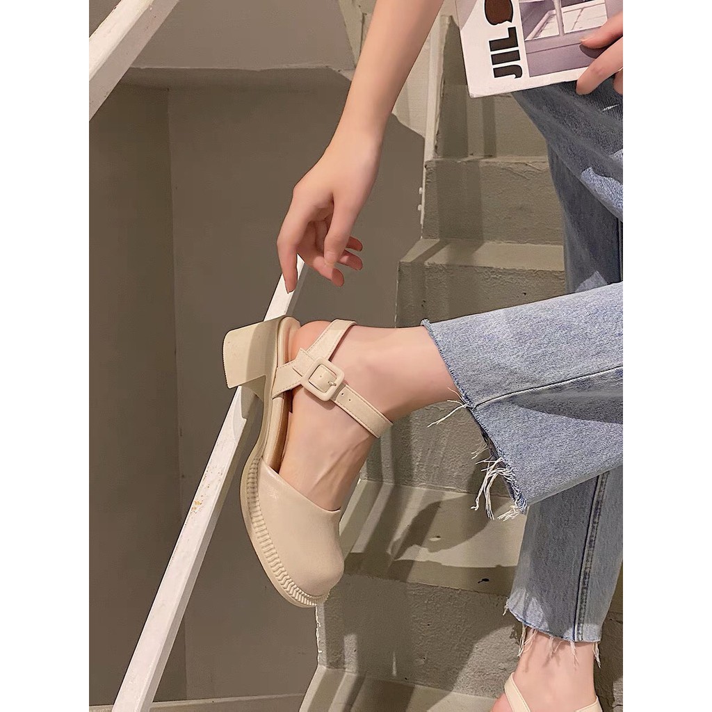 Giày nữ phong cách Ulzzang- Order Taobao |Giày nữ gót vuông 5 cm siêu xinh