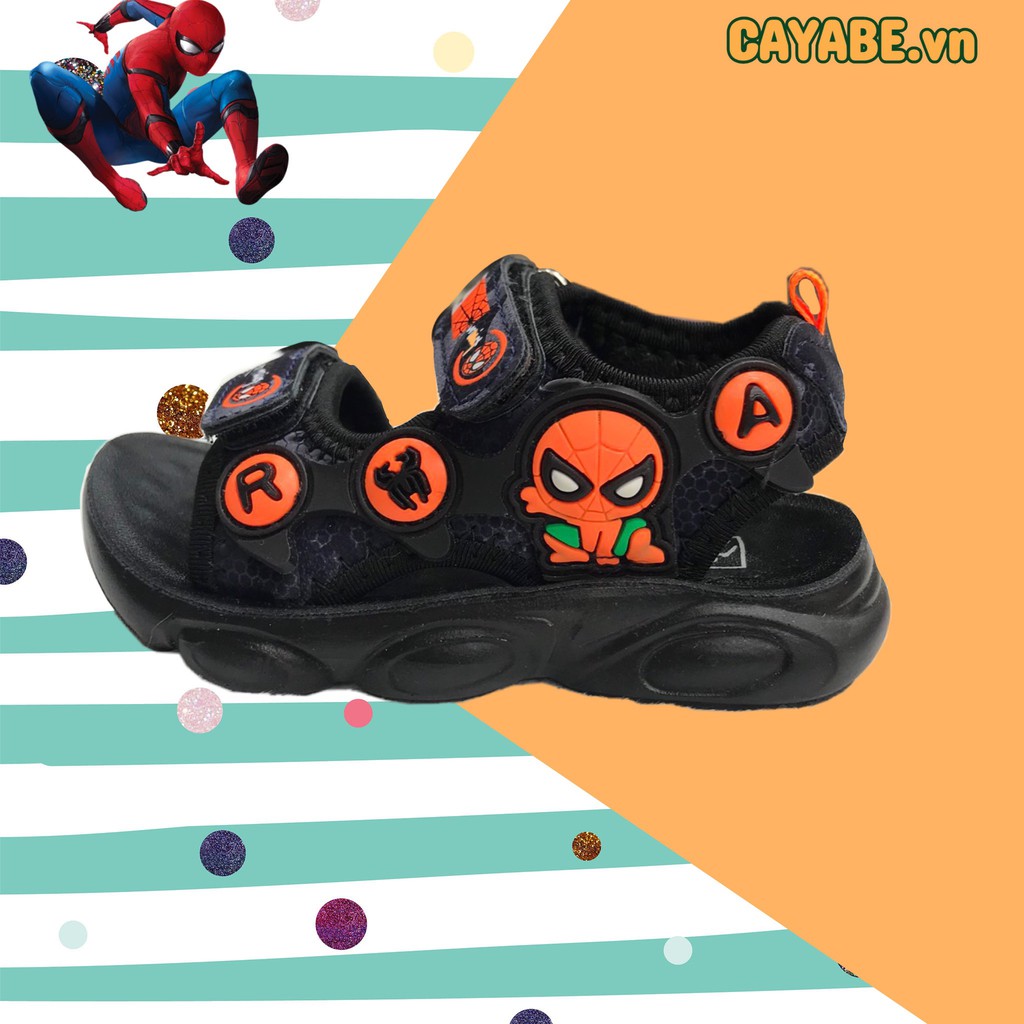 GIÀY SANDAL TRẺ EM CAYABE NGƯỜI NHỆN SPIDERMAN XANH ĐEN