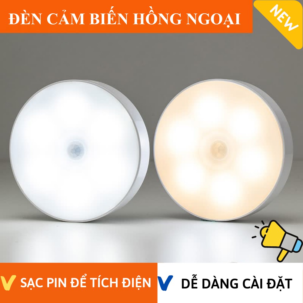 Đèn LED tròn cảm ứng , đèn cảm biến chuyển động không dây chạy bằng pin cao cấp tiện dụng TIME HOME