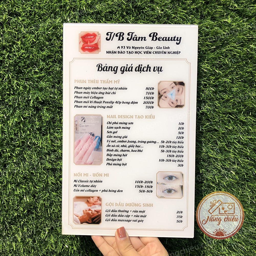 Menu / Bảng giá dịch vụ cho Spa Beauty - Thiết kế thông tin theo yêu cầu