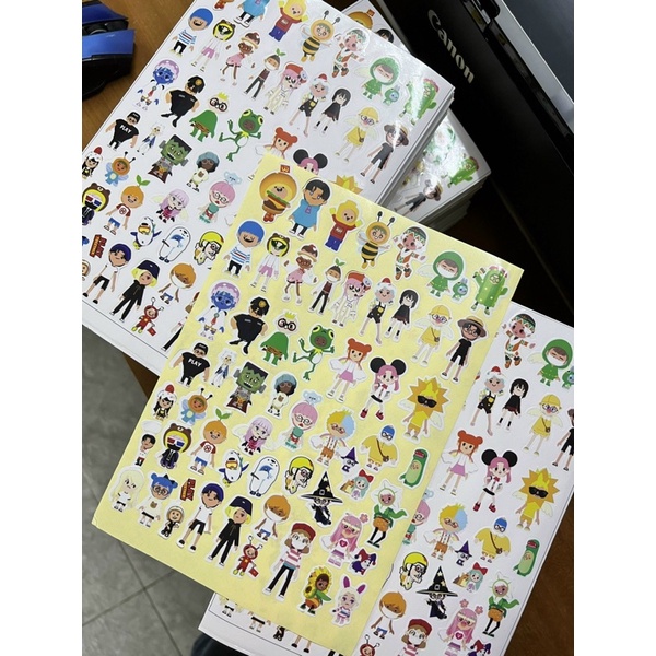 Combo 5 set hình dán Sticker các nhân vật game play together