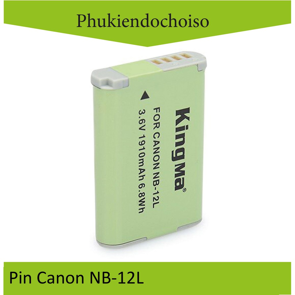 Pin sạc Kingma cho Canon NB-12L + Hộp đựng Pin, Thẻ nhớ