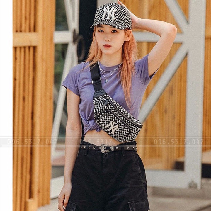 Túi Bao Tử MLB NY Yankees Presbyopia Full Tag Code Xịn, Túi Chéo NY NLB Họa Tiết Được In Tinh Tế, Chất Vải Túi MLB Dày