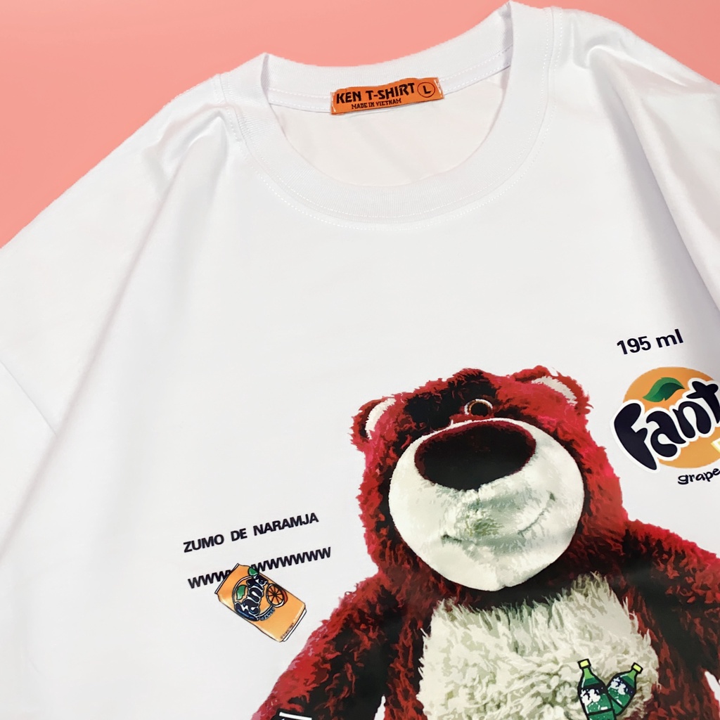 Áo thun nữ cute tay lỡ HY KOREA nam nữ form rộng in hình Gấu Lotso Fanta 477