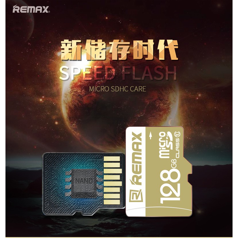 Thẻ nhớ microSDXC Remax 64GB Class 10 U3 (Vàng)