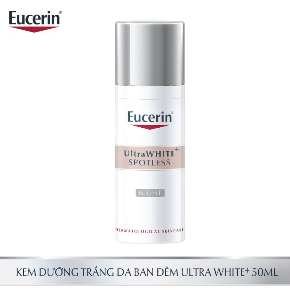 Combo Eucerin Ultrawhite+ Spotless: Sữa Rửa Mặt, Kem Dưỡng Trắng Da Ngày Và Đêm Giảm Thâm Nám