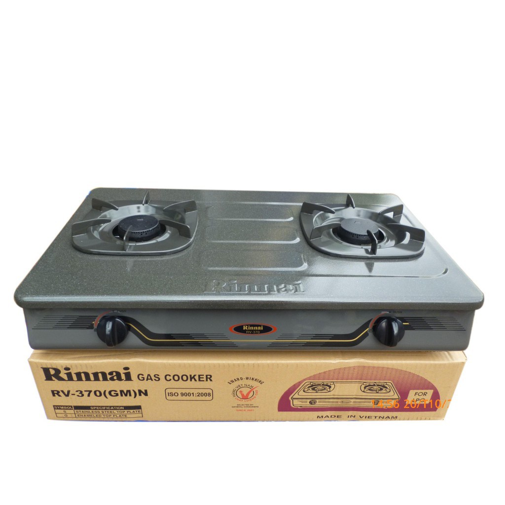 Bếp ga đôi Rinnai RV-370 N - Ngọn lửa xanh - Tiết kiệm gas - Hàng chính hãng