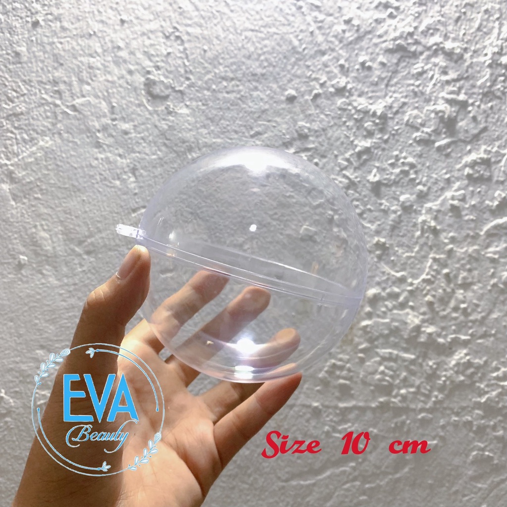 Set 5 Quả Bóng tròn Nhựa Trang Trí Trong Suốt Đường Kính 10 Cm