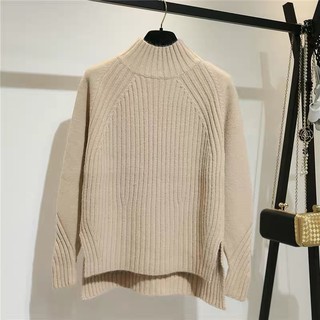 MS1247 Áo len cổ 3p xẻ tà ấm áp