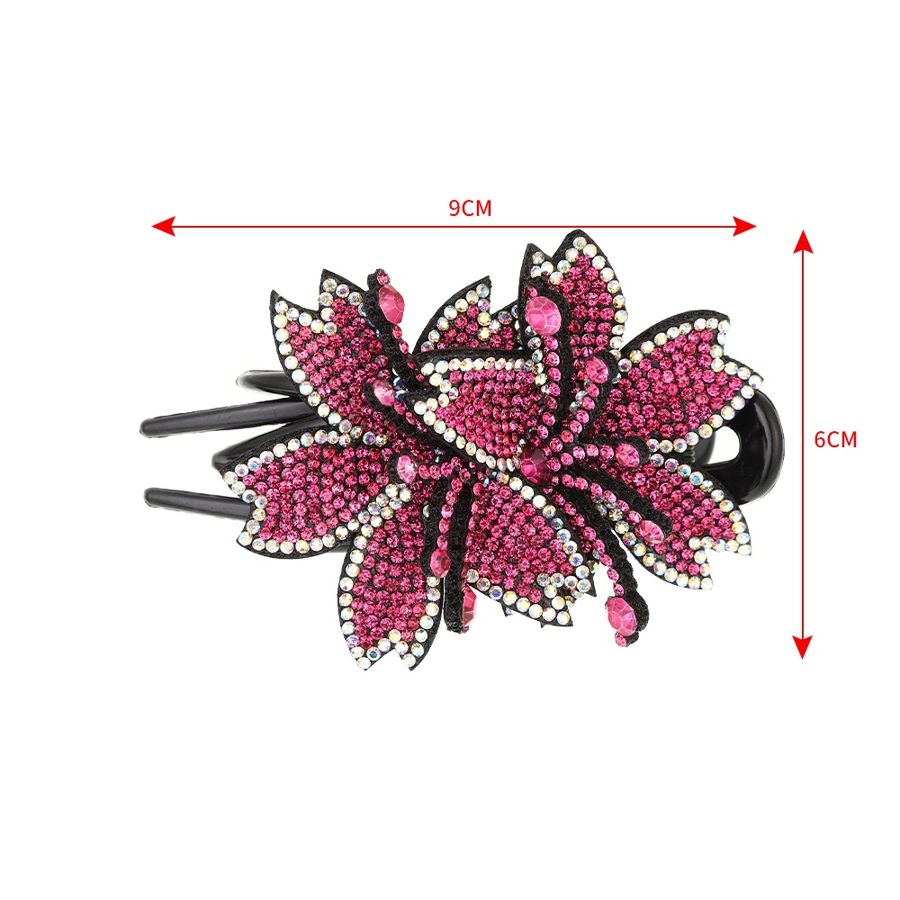 Kẹp tóc Haimeikang đính đá hình hoa thiết kế đơn giản phong cách retro mới