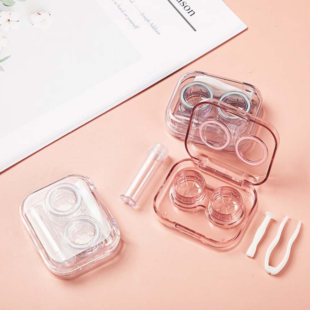Hộp đựng kính áp tròng hình chữ nhật nhỏ gọn trong suốt chất lượng cao nhiều màu sắc