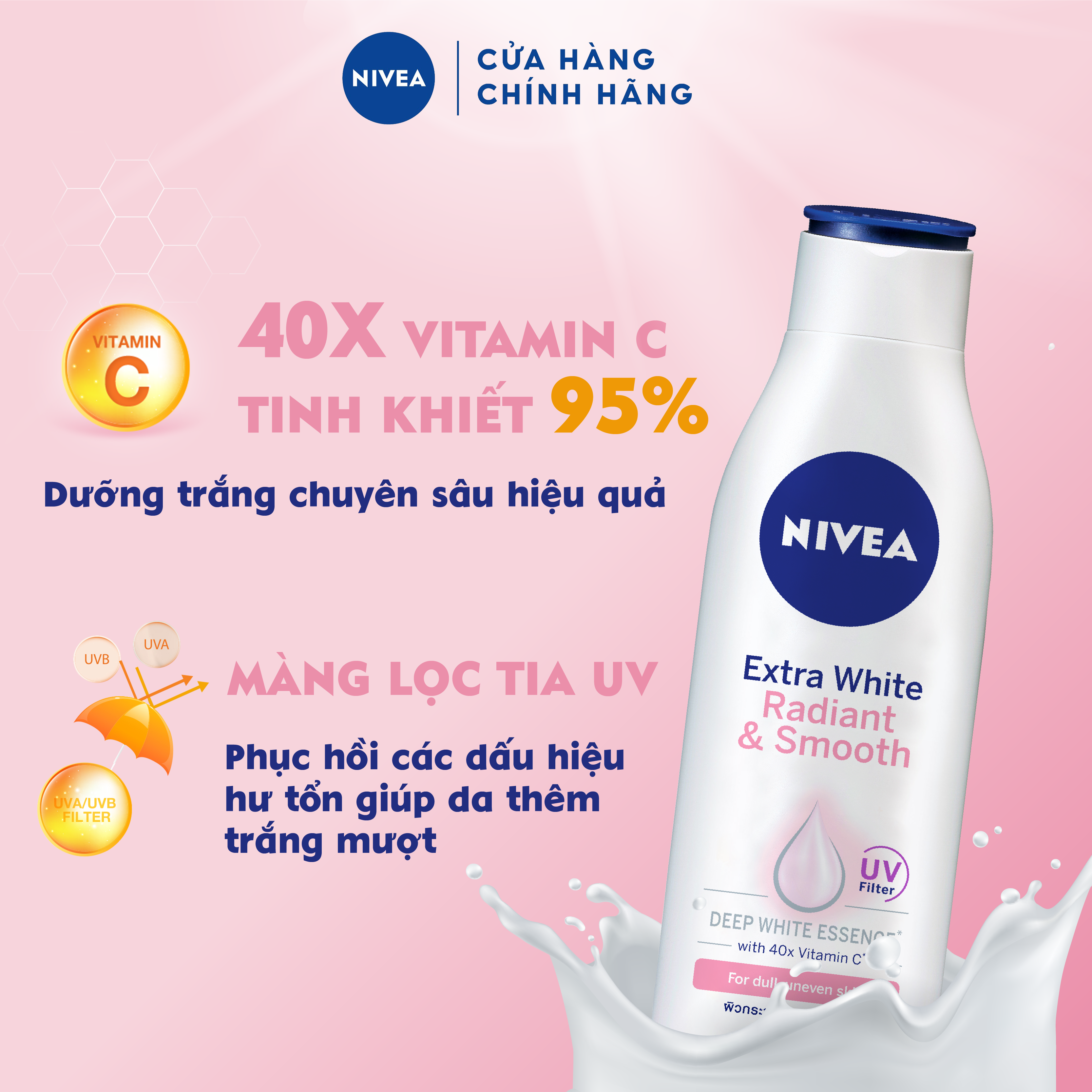 Sữa dưỡng thể NIVEA dưỡng da trắng mịn (250ml) - 83805 | BigBuy360 - bigbuy360.vn