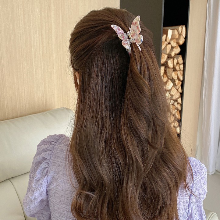 Kẹp tóc nhựa hình cánh bướm xinh xắn phong cách Hàn Quốc cho nữ
