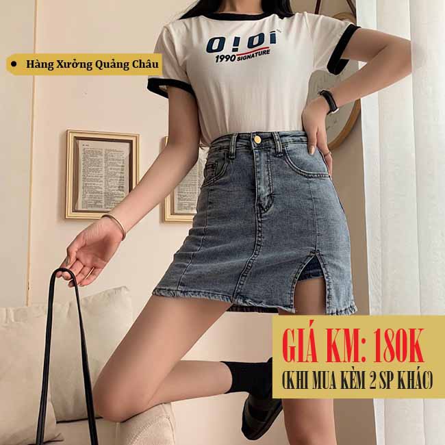 Chân váy jean ngắn ôm Ulzzang Quảng Châu VJN14