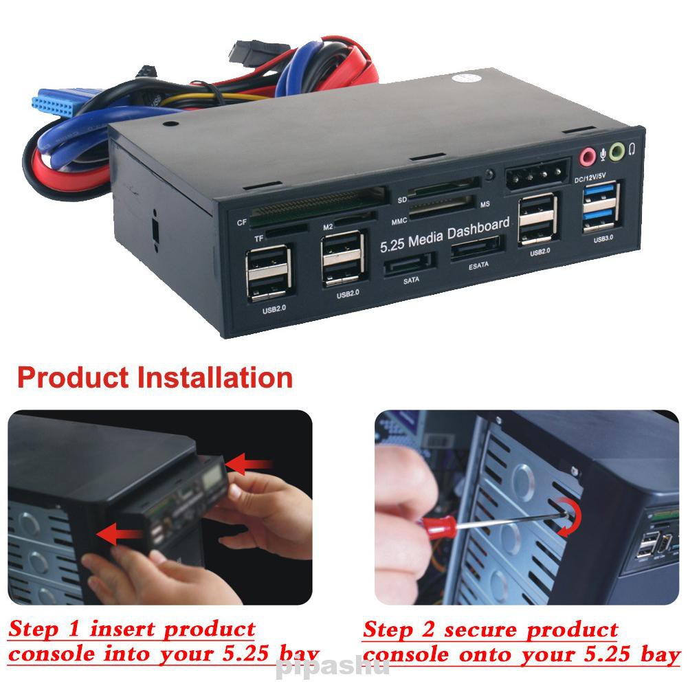 5.25inch Front Panel Optical Drive Multifuntion Hub Accessories USB 3.0 Card Reader