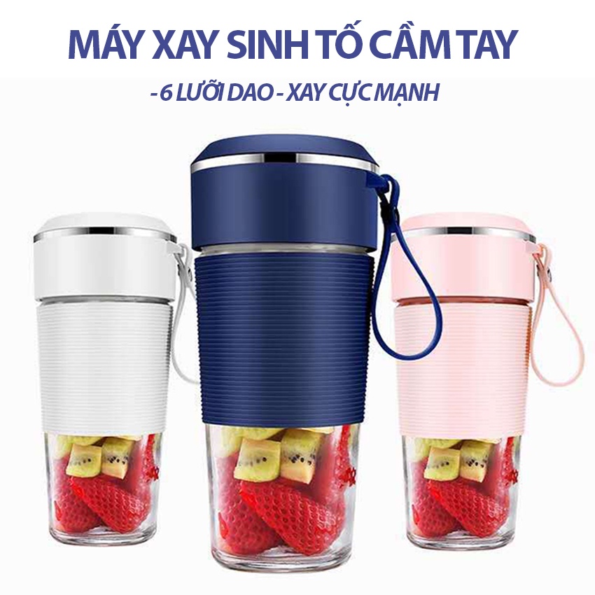 Máy Xay Sinh Tố Cầm Tay Mini. Máy Xay Trái Cây Đa Năng 6 lưỡi JUICER. BH 6T