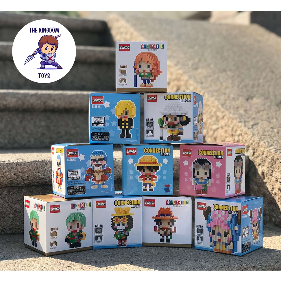 Đồ Chơi Lắp Ráp LINKGO Mô Hình Luffy Zoro Sanji Nami Chopper Robin Ace Usopp Trọng Đảo Hải Tặc One Piece Mô Hình 3D