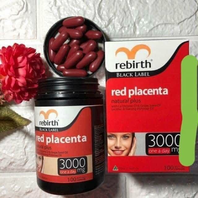 Nhau Thai Cừu Đỏ Rebirth Red Placenta 3000mg Của Úc 100 viên