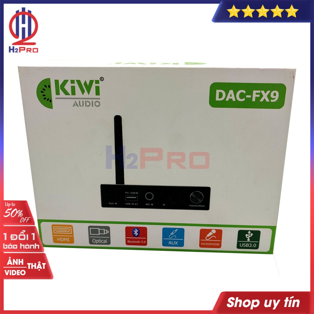 Bộ giải mã KIWI DAC-FX9 H2pro cao cấp USB-COAXIAL-AUX-MIC-AV-HDMI (1 bộ), chuyển quang (quà 100k: dây quang và củ sạc)