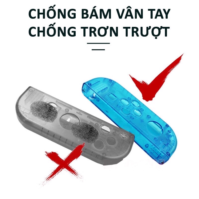 Bộ vỏ Joy-Con trong suốt nhiều màu cho máy chơi game Nintendo Switch v1,v2 / OLED