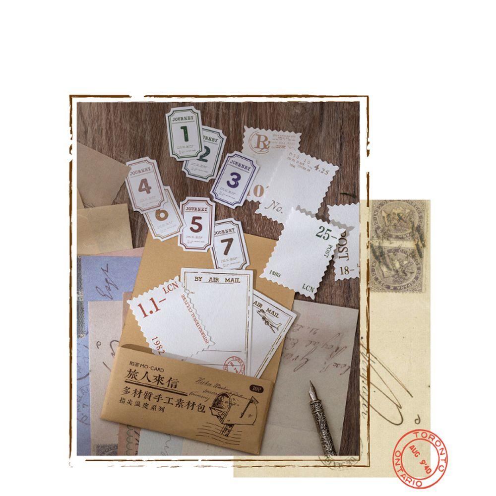 Set 30 Giấy Ghi Chú Trang Trí Sổ Tay Phong Cách Retro