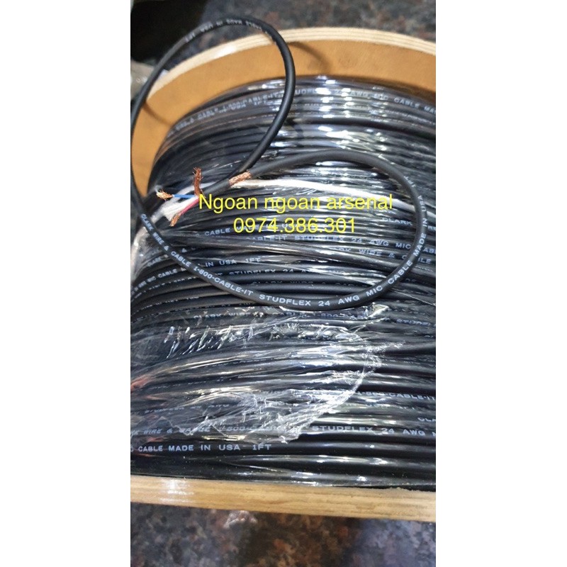 dây tín hiệu cao cấp nhập khẩu USA hãng CLARK WIRE 2 lõi 1 chỗng nhiễu (microphone). báo giá 1 mét