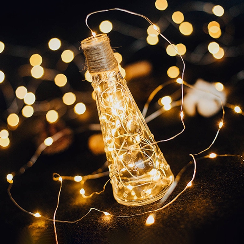 Đèn Dây Fairy Light 3 chế độ nháy Tặng Pin Trang Trí Hộp Quà Ấm áp và Nhiều màu 1 Mét 2 Mét 3 Mét Hoả Tốc