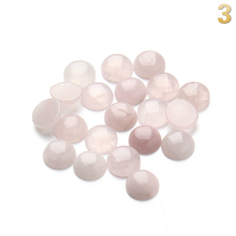 Bộ 20 Viên Đá Cabochon Tròn Tự Nhiên Dùng Làm Nhẫn